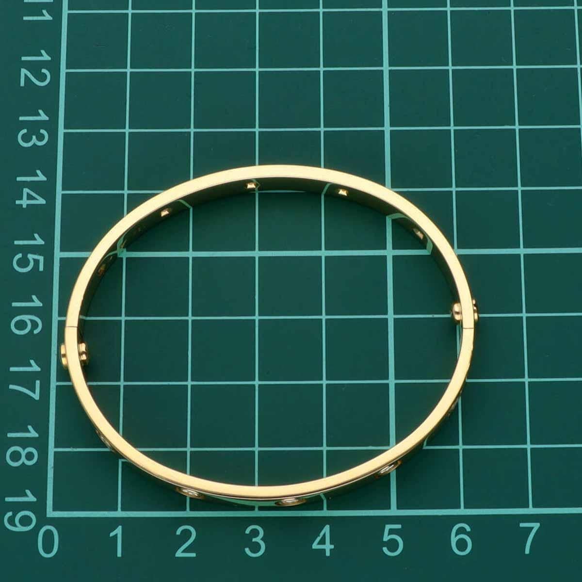 Cartier Full 10P Diamonds Love Bracelet 18K Yellow Gold Size 17 For Sale 2
