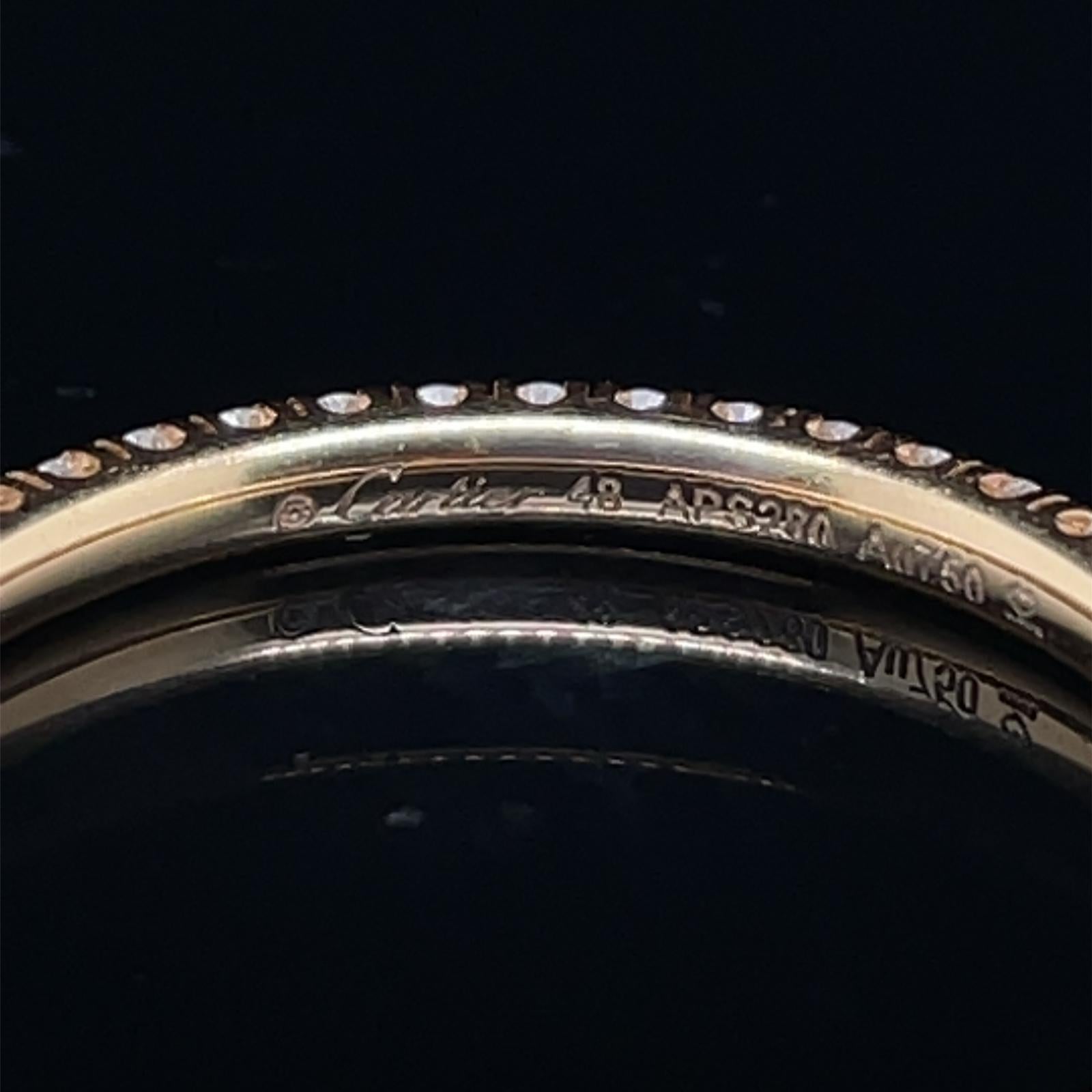A Cartier full diamond eternity ring, 18 karat yellow gold.

A timeless contemporary full eternity design, with approximately 0.44 carats of round brilliant cut diamonds all of high colour and clarity assessed by ourselves as G VS1, each stone held