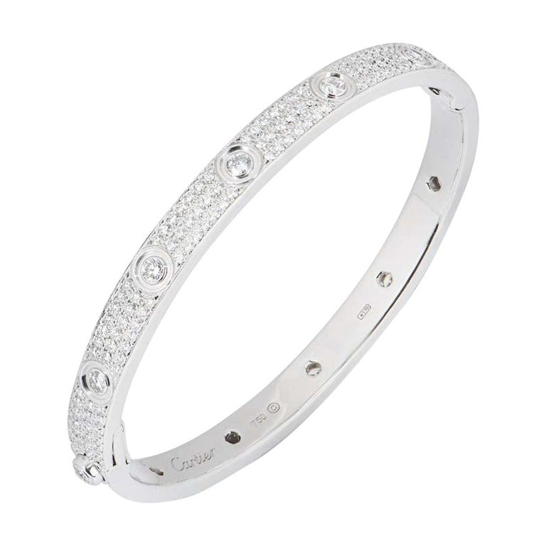 Cartier - Bracelet d'amour en diamants pavés sur 1stDibs
