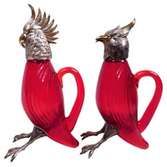 Cartier Funny & Flamboyant Cockatoo Oil & Vinegar Salad Dressing Pair
