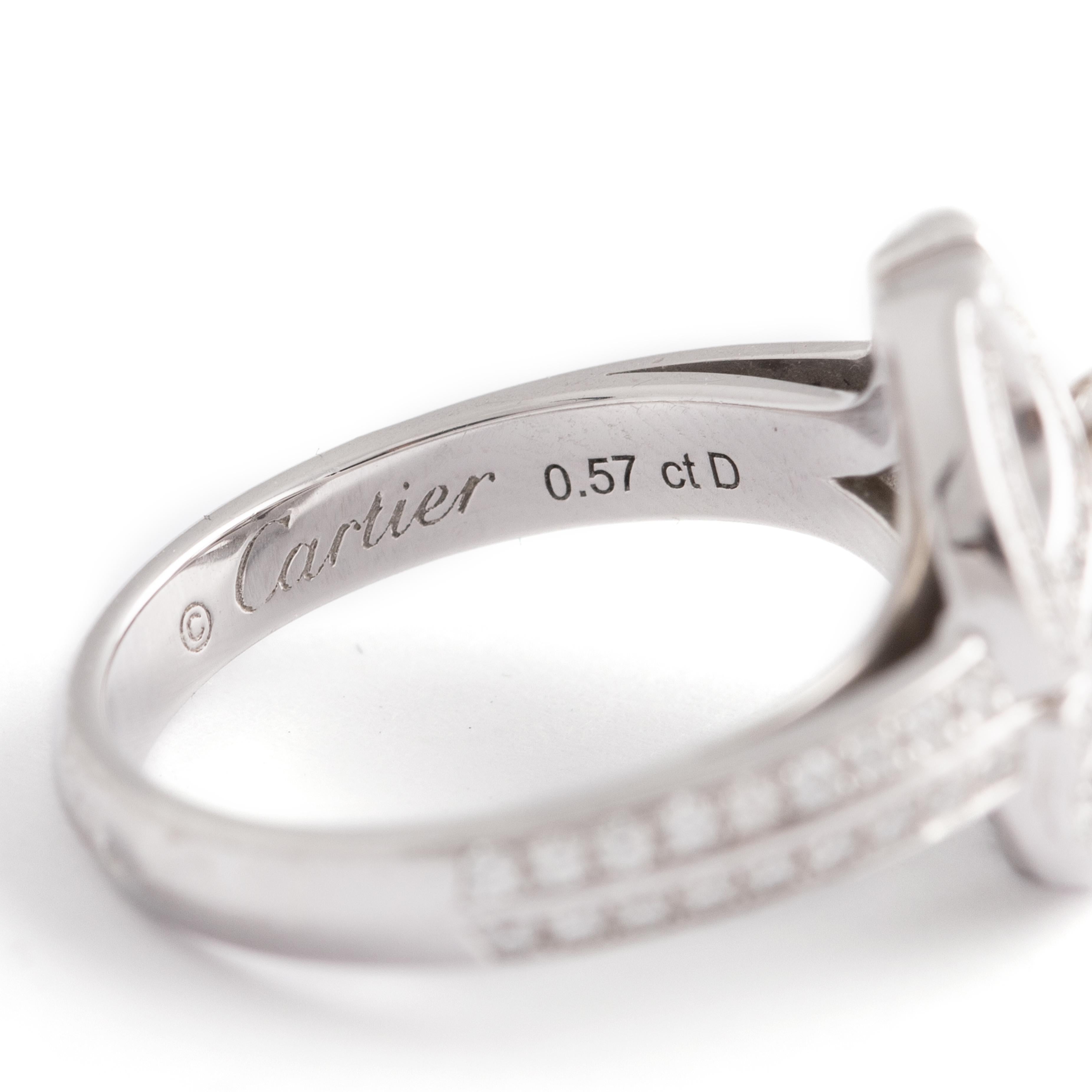 Cartier Galanterie collection Diamond White Gold 18K Ring In Excellent Condition For Sale In Geneva, CH