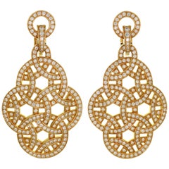 Cartier Galanterie Paris Nouvelle Vague Diamond Rose Gold Earrings. Papers