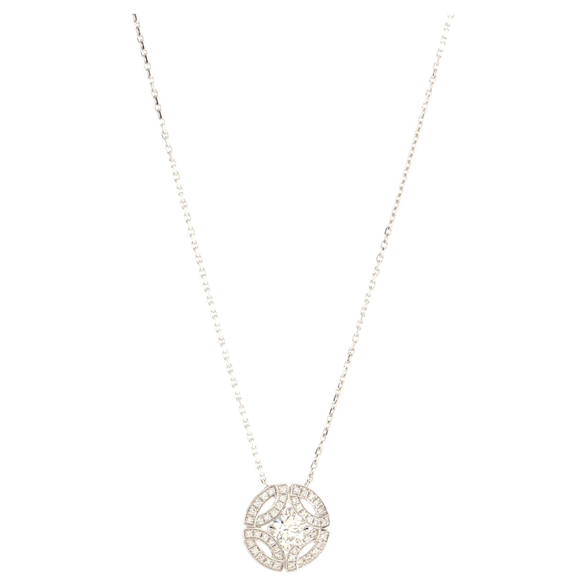 Cartier Galanterie Pendant Necklace 18k White Gold and Diamonds with RBC