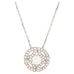 Cartier Galanterie Pendant Necklace 18K White Gold with RBC Diamond G/VS1 0.33CT