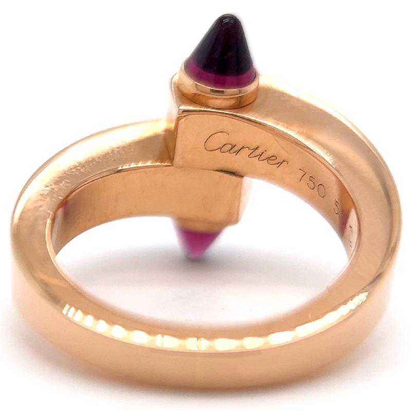 Cabochon Cartier Garnet 18 Karat Rose Gold Menotte Ring