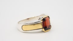 Cartier Garnet Ring in Two-Tone Silver and 18 Karat Gold