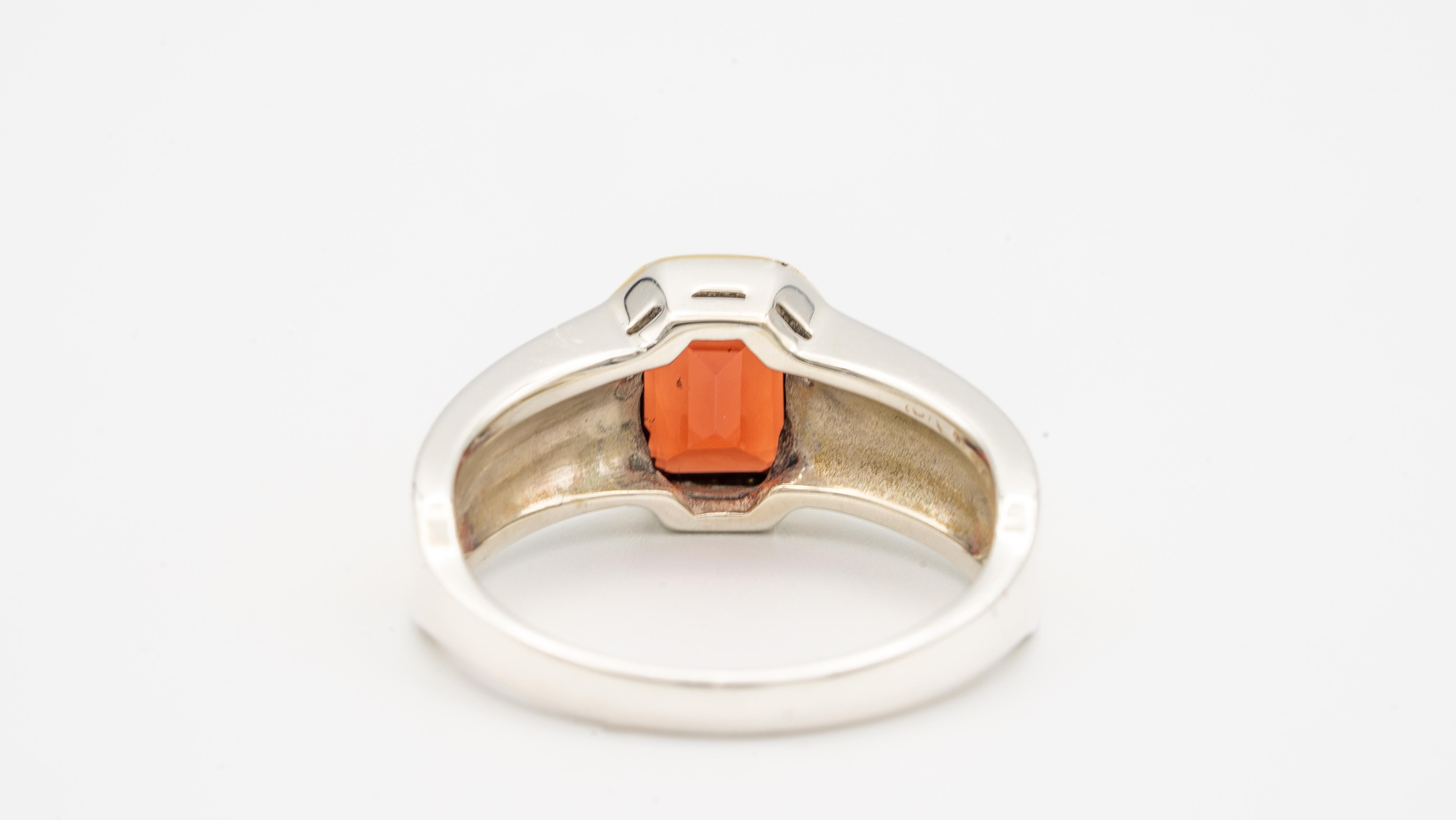 Cartier Garnet Ring in Two-Tone Silver and 18 Karat Gold In Good Condition In New York, NY