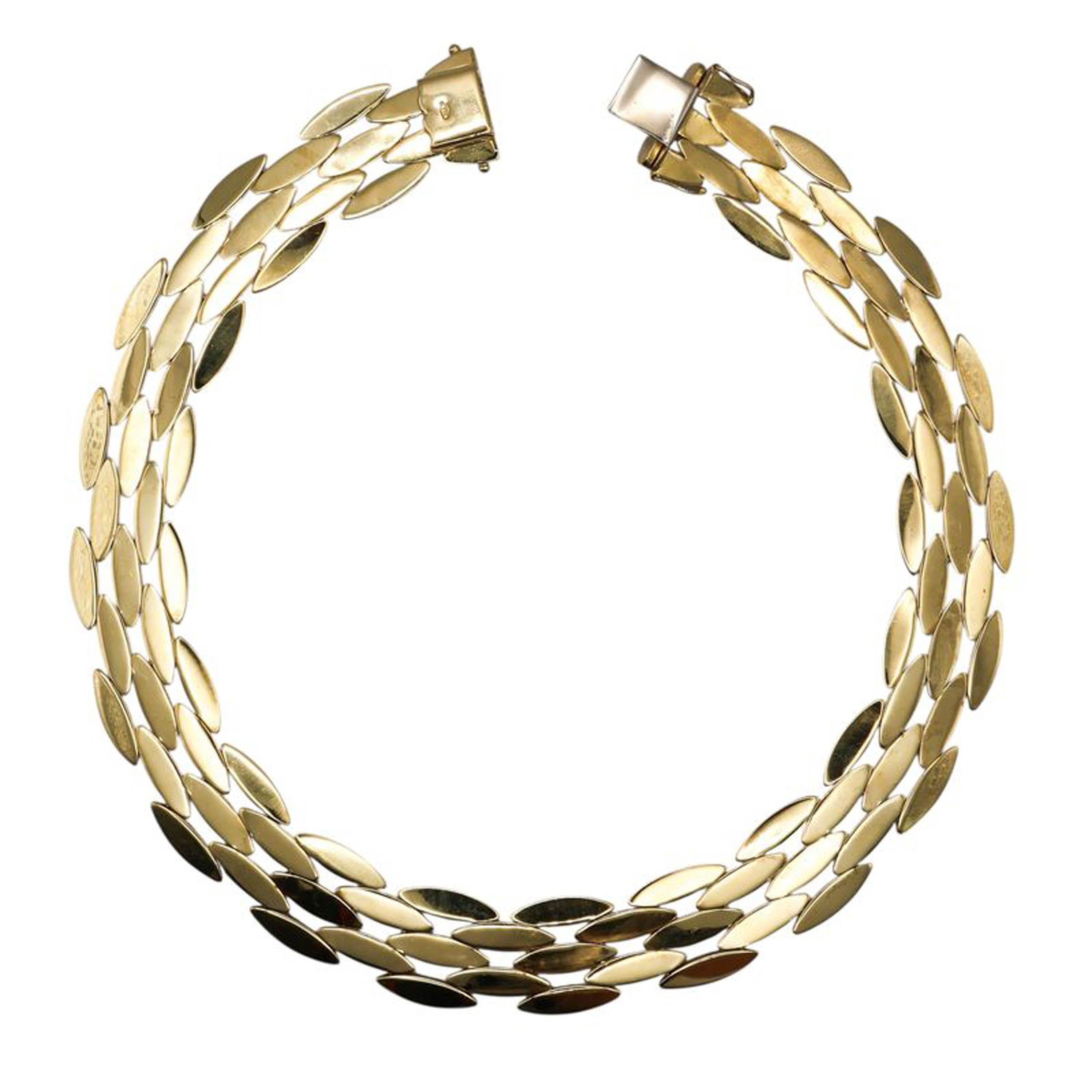 Cartier Gentiane Five Row Gold Necklace, Circa 1990 For Sale 1