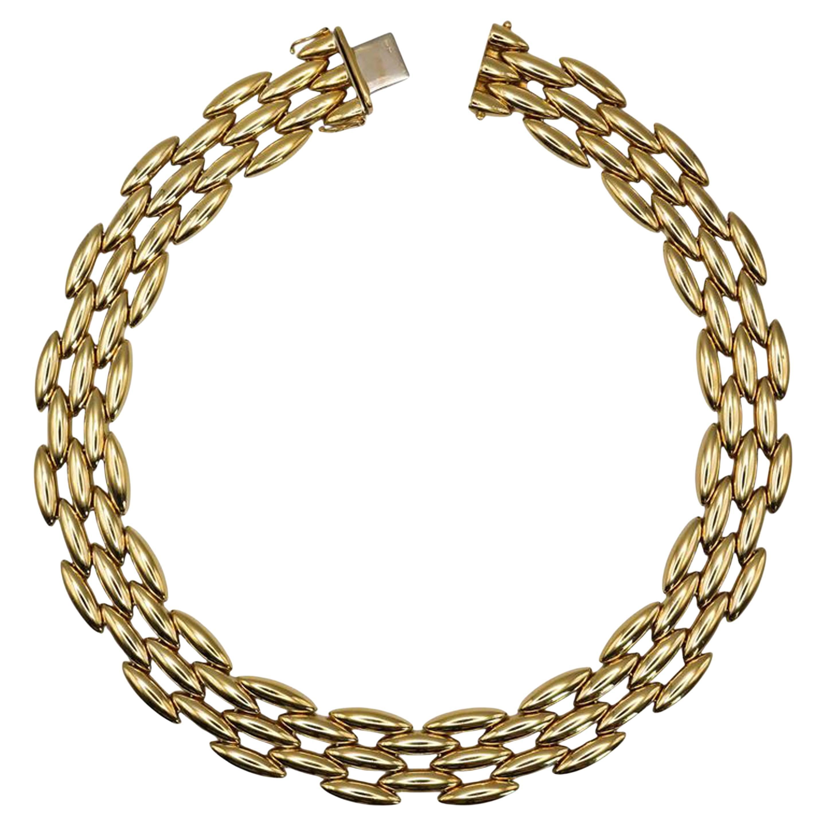 Cartier Gentiane Five Row Gold Necklace, Circa 1990 For Sale