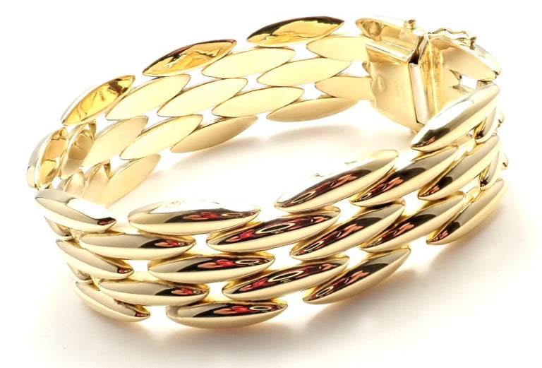 Cartier Gentiane FiveRow Wide Rice Yellow Gold Link Bracelet at
