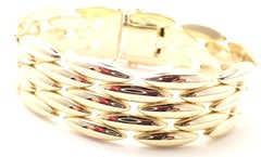 Cartier Gentiane Five-Row Wide Rice Yellow Gold Link Bracelet