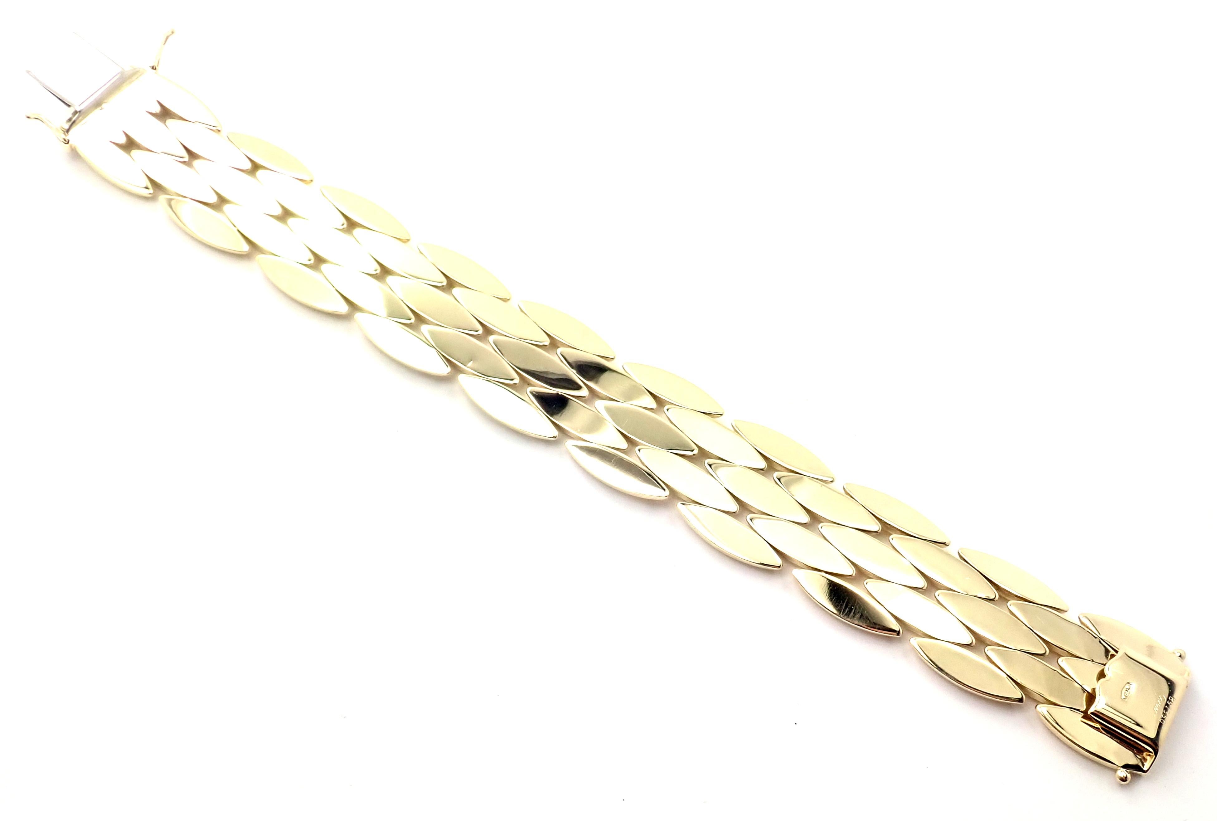 Women's or Men's Cartier Gentiane Five-Row Wide Rice Yellow Gold Link Bracelet