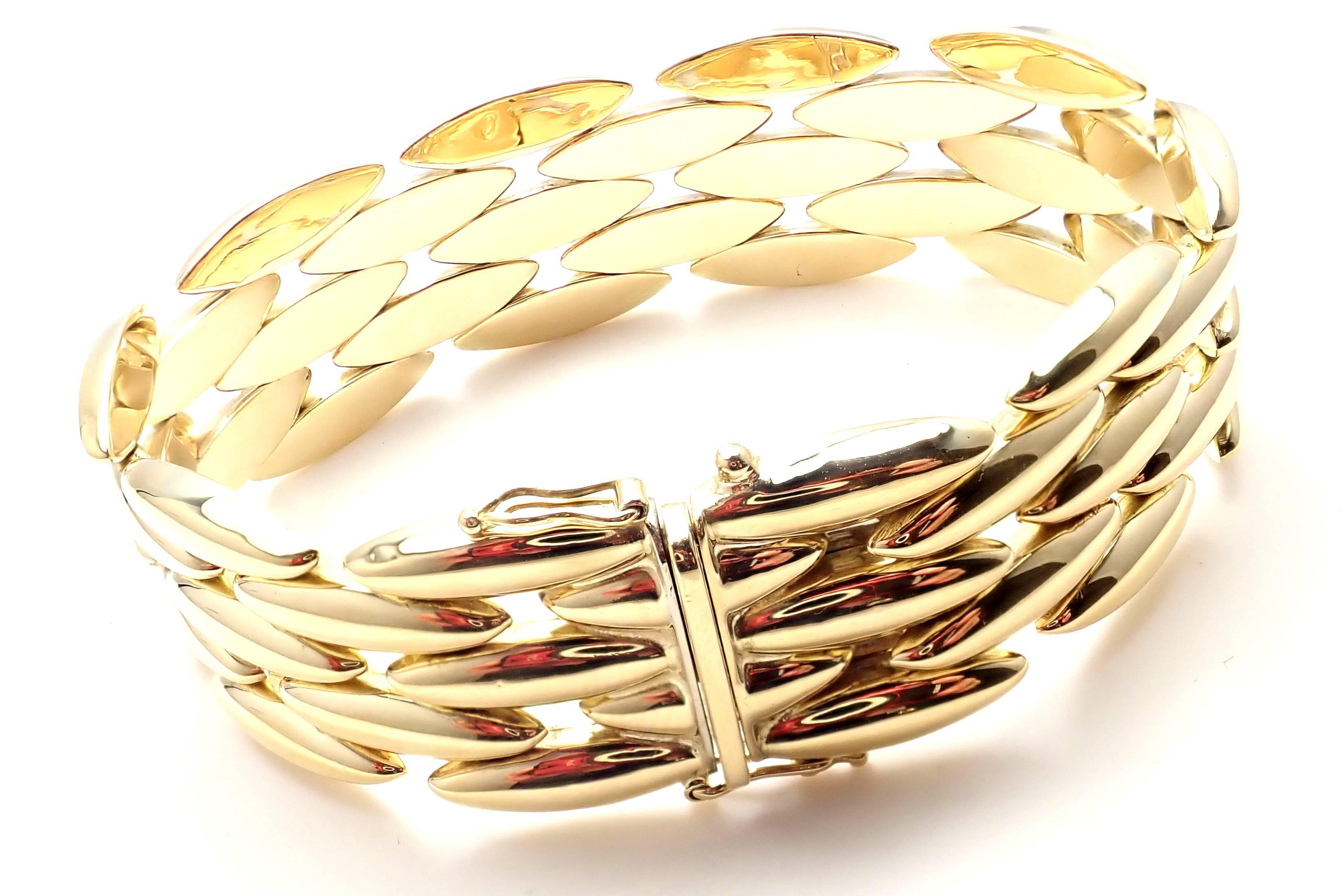 Cartier Gentiane Five-Row Wide Rice Yellow Gold Link Bracelet 2