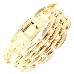 Cartier Gentiane Five-Row Wide Rice Yellow Gold Link Bracelet