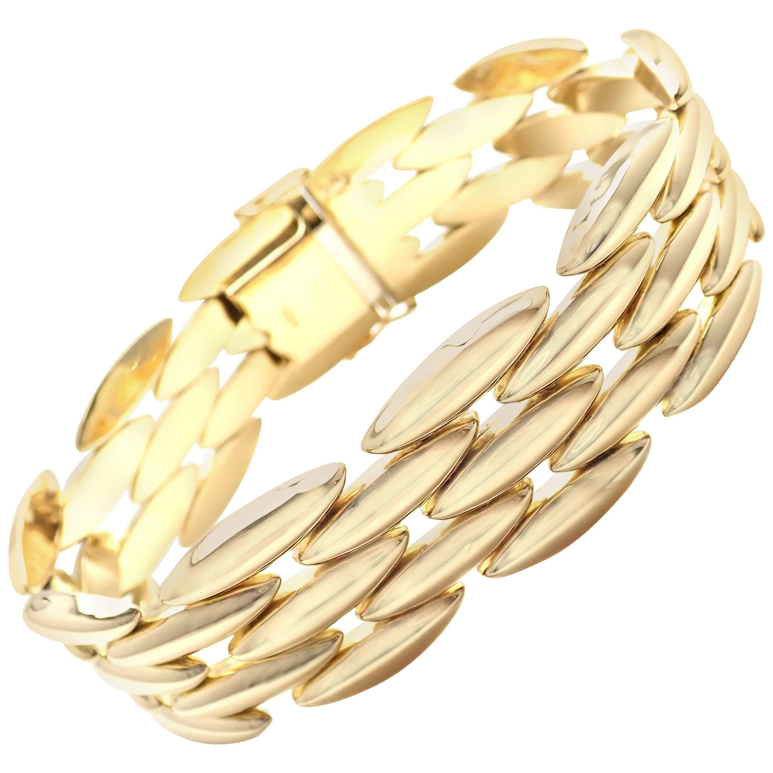 Cartier Gentiane Five-Row Wide Rice Yellow Gold Link Bracelet