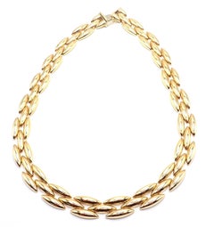 Cartier Gentiane Three Row Rice Link Yellow Gold Necklace