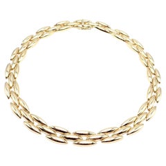 Cartier Gentiane Three Row Rice Link Yellow Gold Necklace