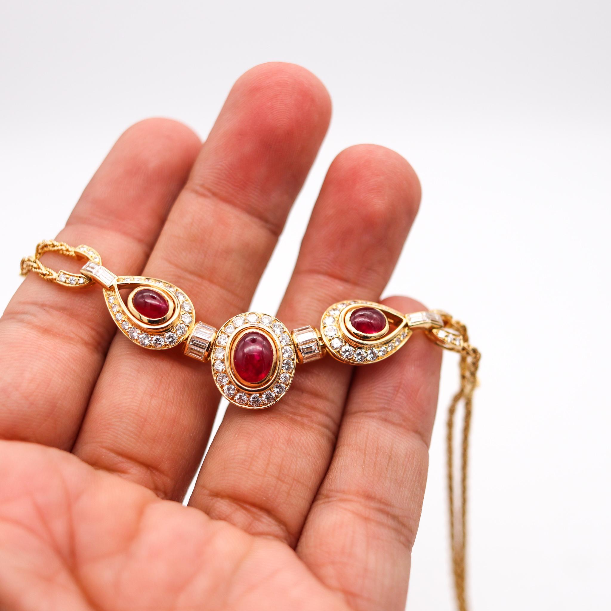 Cartier George L'enfant Necklace 18Kt Gold 10.42 Cts of Burmese Rubies Diamonds 3