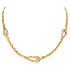 Cartier Georges L'Enfant French 1970's Diamond 18K Yellow Gold Vintage Necklace