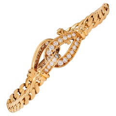 Cartier Georges L'Enfant French Diamond 18K Gold Vintage Agrafe Link Bracelet