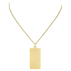 Cartier Georges L'Enfant Gold Dog Tag Pendant Necklace