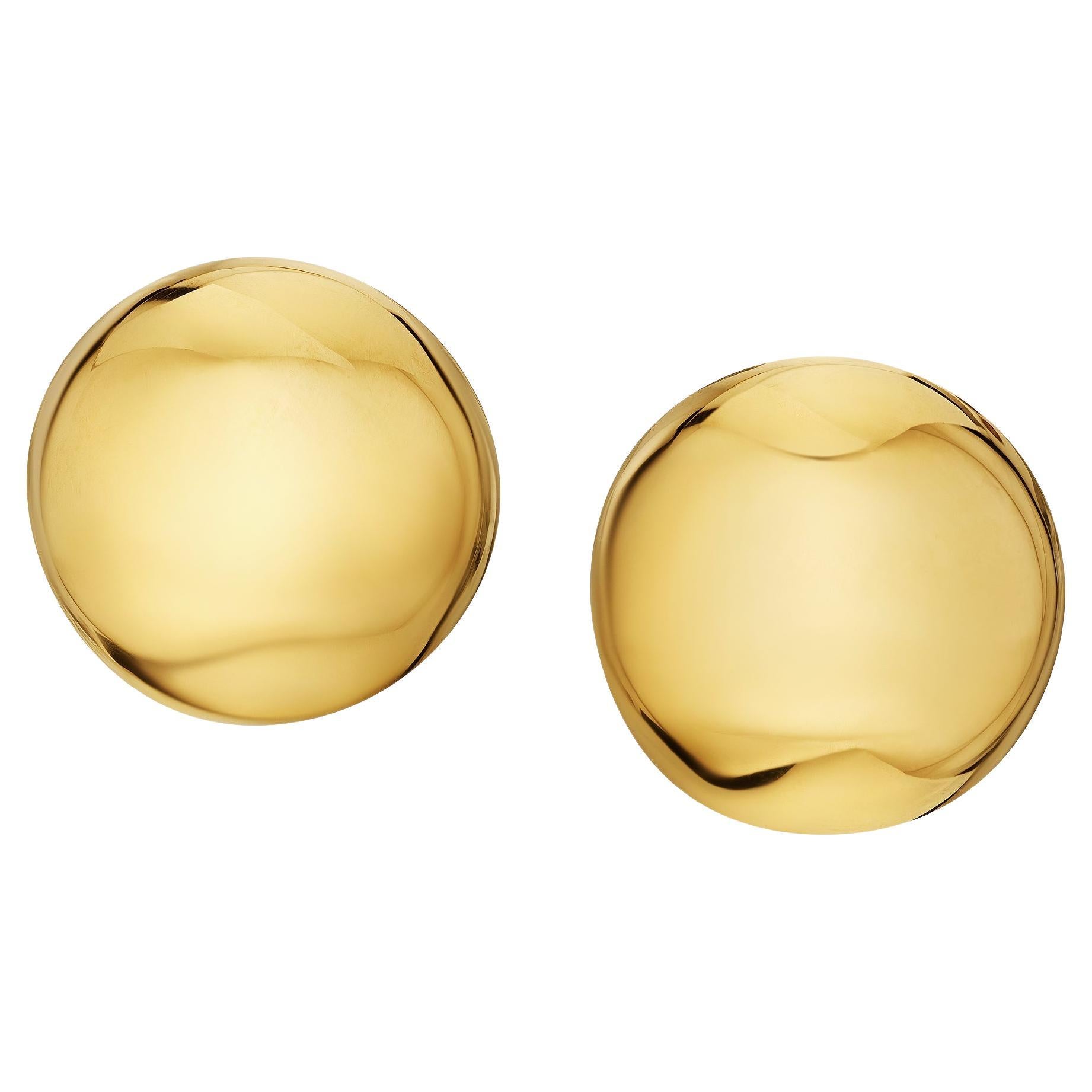 Cartier Georges L'Enfant Gold-Ohrclips mit halber Kugel im Angebot