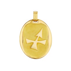 Cartier Georges L'Enfant Colgante Ovalado Sagitario Vintage Zodiaco Oro
