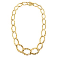 Cartier 18K Yellow Gold Graduated Twisted Oval Link Necklace 19 In