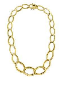 Cartier Germany 18K Yellow Gold Graduated Twisted Oval Link Necklace #22315