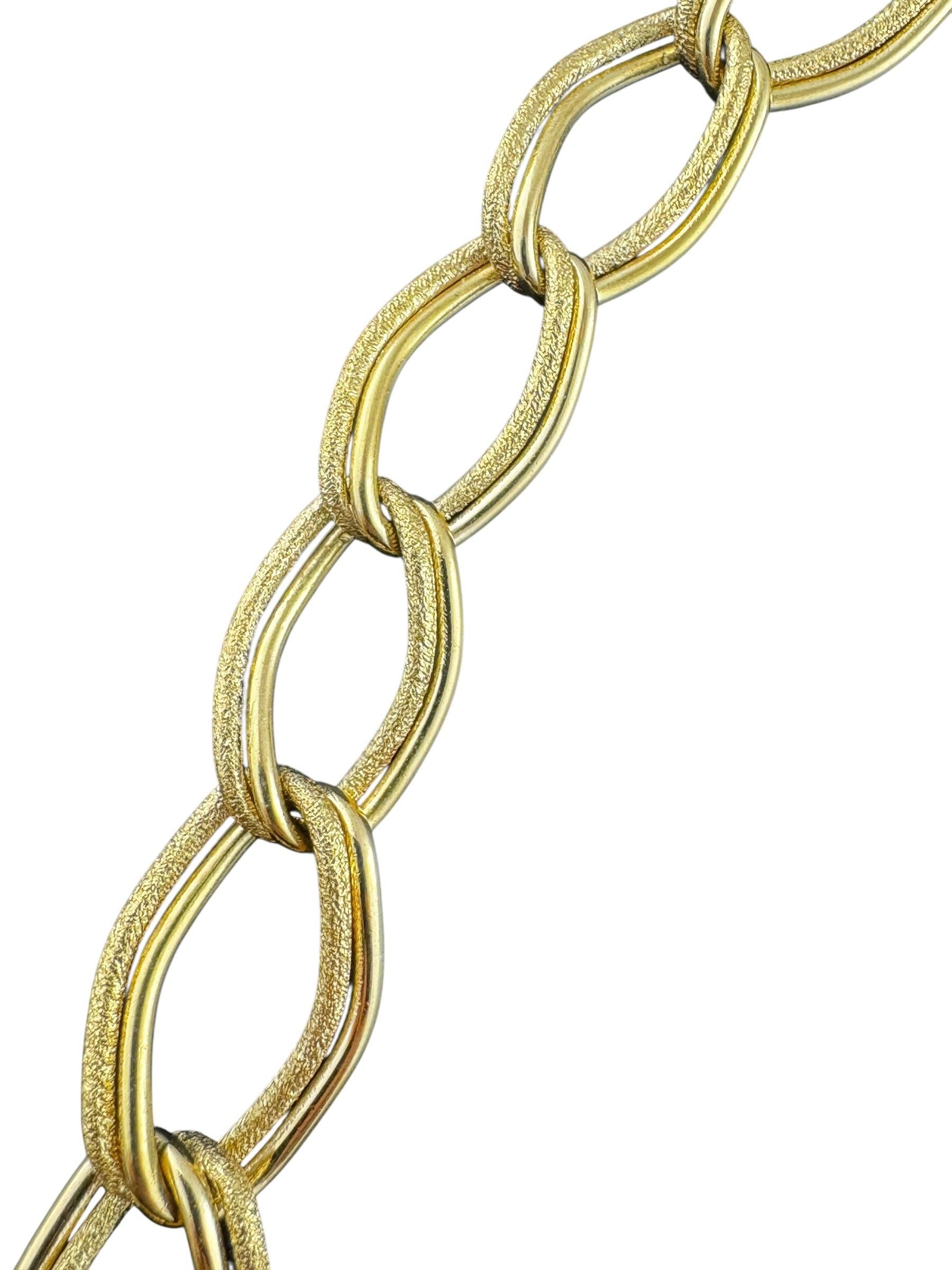 Contemporain Cartier Germany 18K Yellow Gold Graduated Twisted Oval Link Necklace #22315 en vente