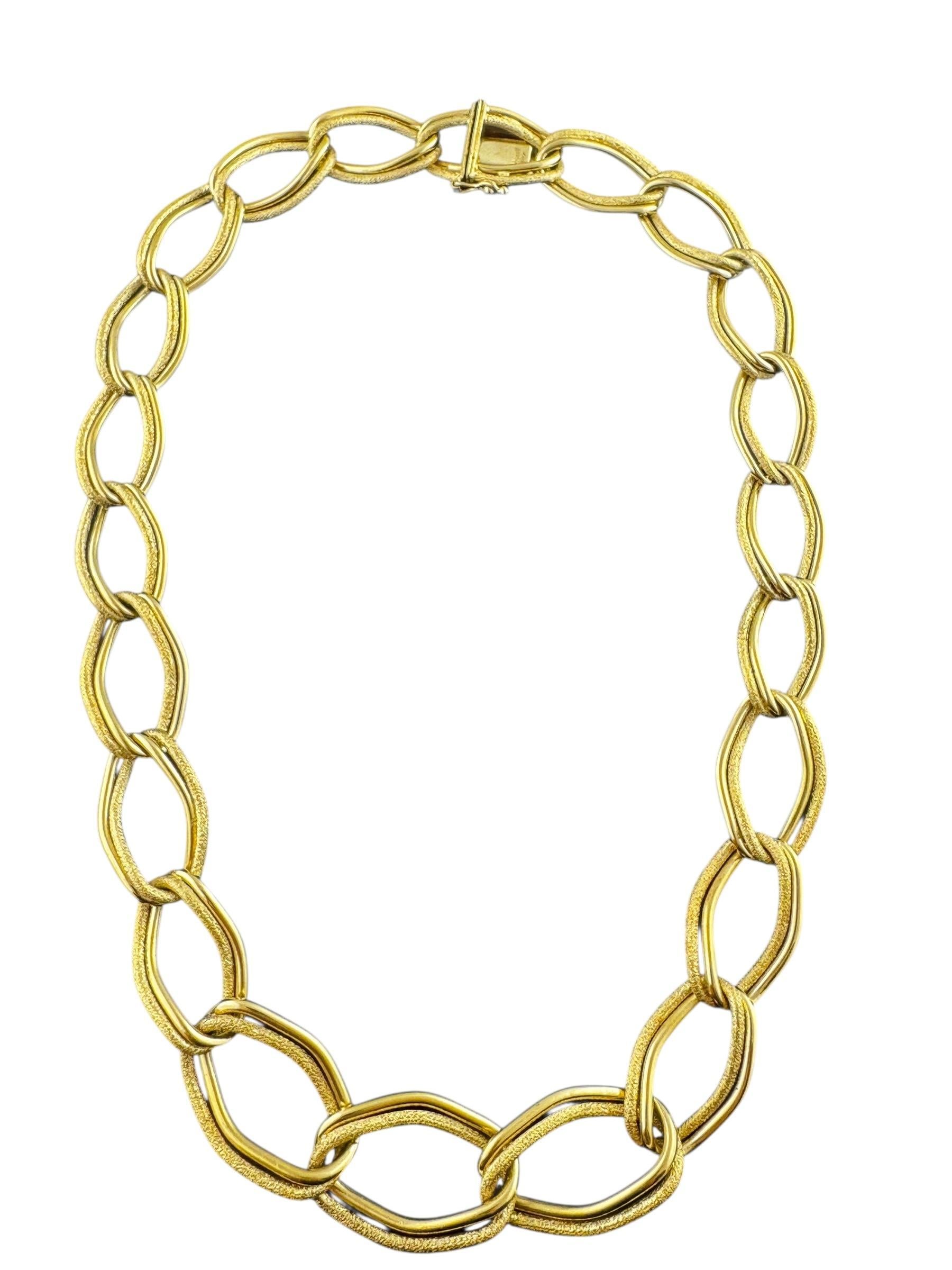 Cartier Germany 18K Yellow Gold Graduated Twisted Oval Link Necklace #22315 Bon état - En vente à Washington Depot, CT