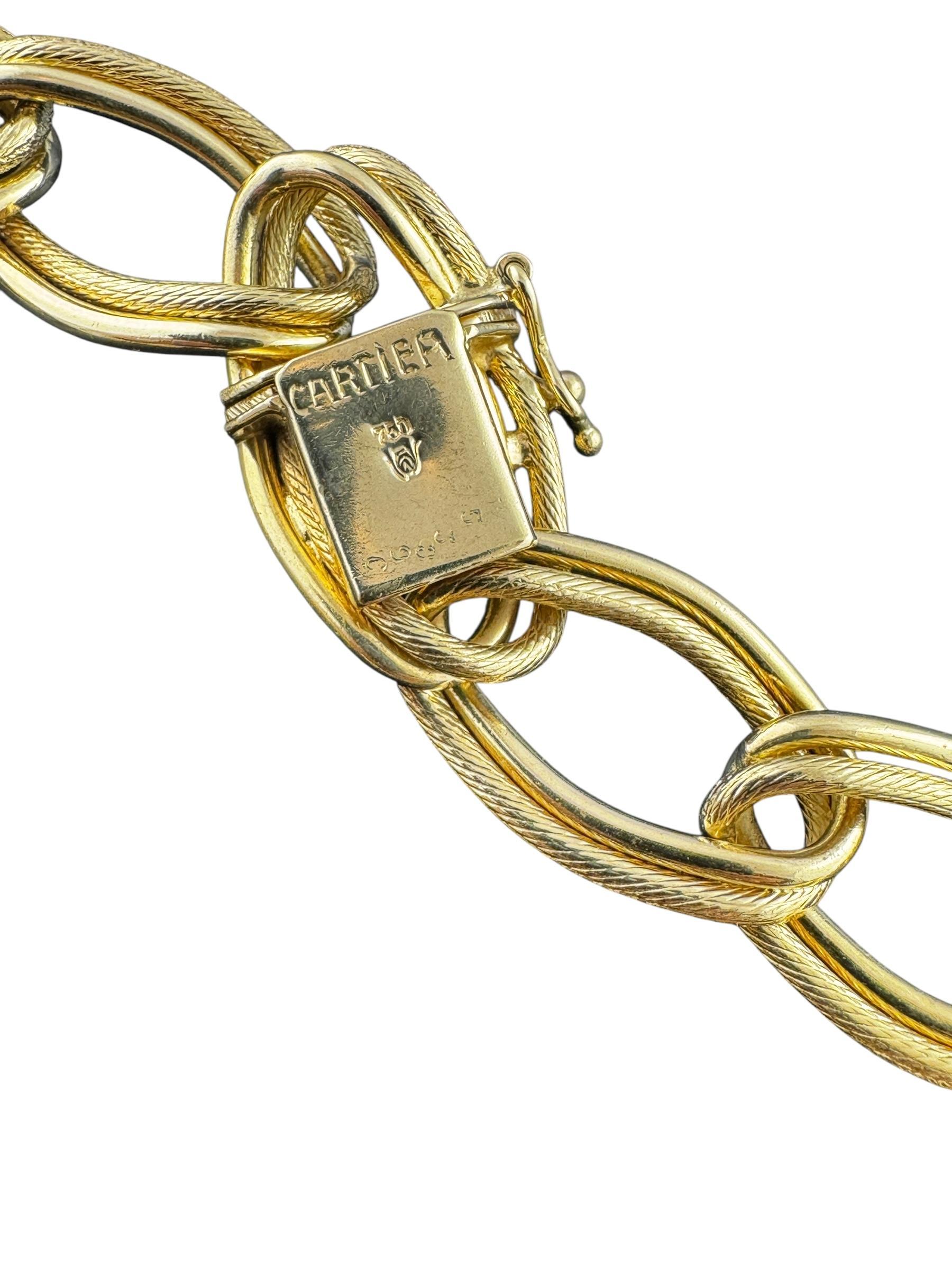 Cartier Germany 18K Yellow Gold Graduated Twisted Oval Link Necklace #22315 en vente 1