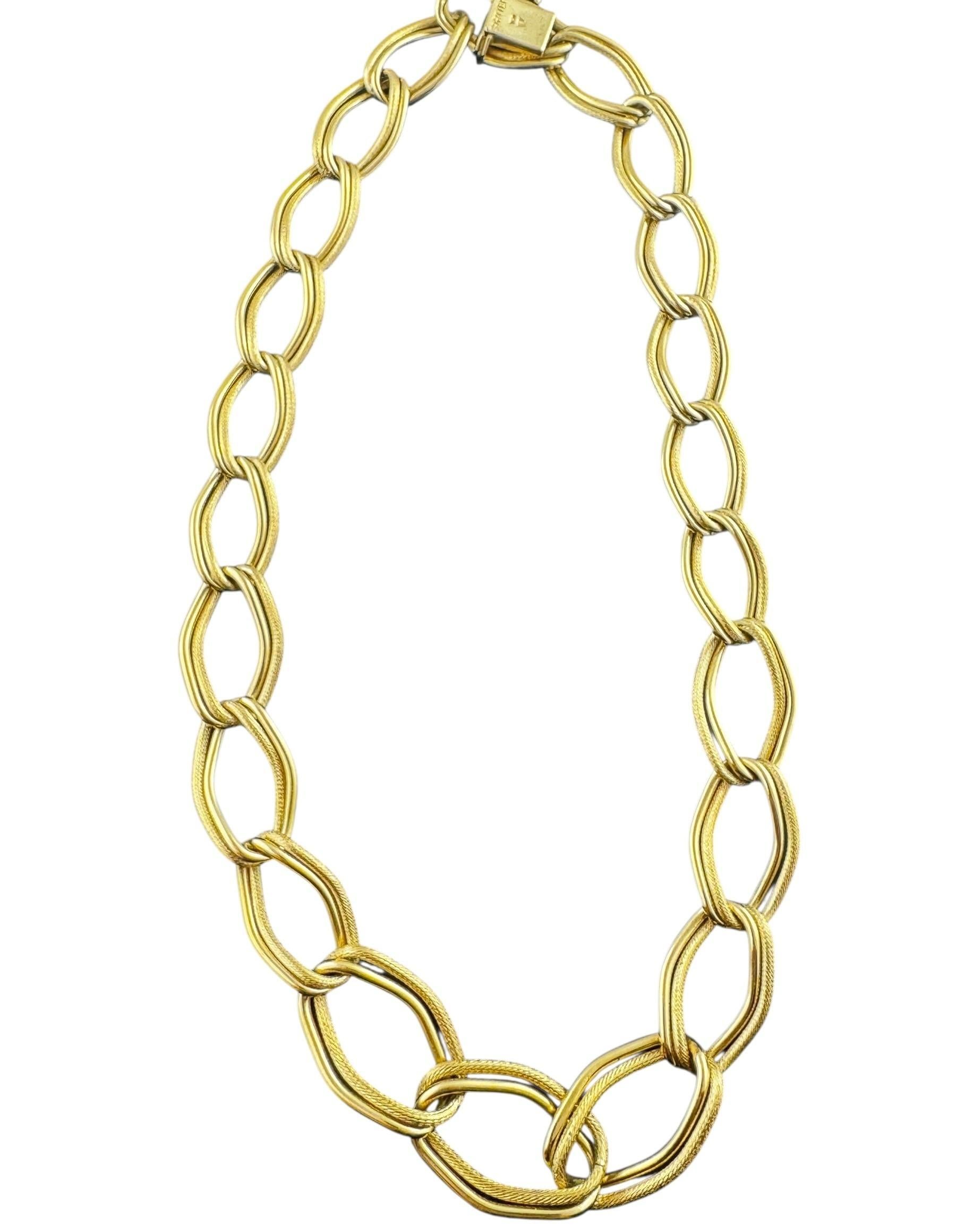 Cartier Germany 18K Yellow Gold Graduated Twisted Oval Link Necklace #22315 en vente 3