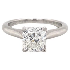 Cartier GIA 1,71 Carati Cuscino Solitario Anello in Platino
