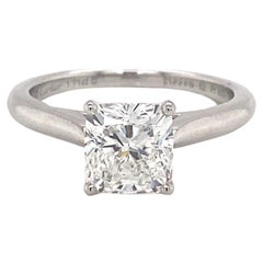 Cartier GIA 1.71 Carat Cushion Solitaire Platinum Ring