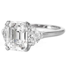 Cartier GIA 4.77cts Emerald Cut Diamond Platinum Engagement Ring