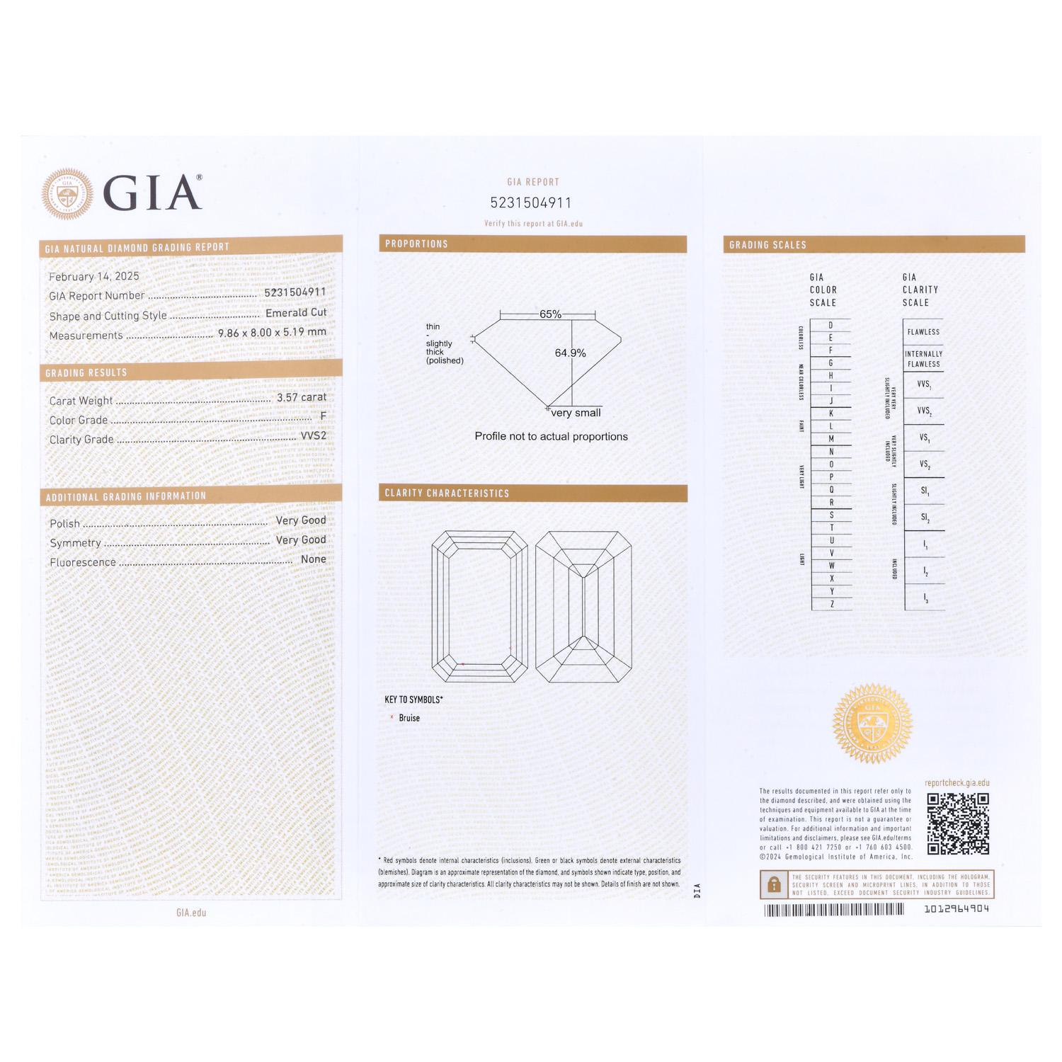 Cartier GIA 4,77cts Anello di fidanzamento in platino con diamante taglio smeraldo In condizioni ottime in vendita a Miami, FL