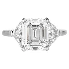 Cartier GIA 4.77cts Emerald Cut Diamond Platinum Engagement Ring (bague de fiançailles en platine)