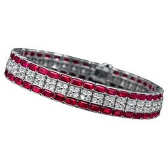 Cartier GIA Burmese Rubies Diamond Bracelet 18k