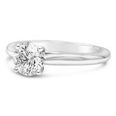 Cartier GIA Certified 0.90 Carat Round Cut Diamond Solitaire Engagement Ring