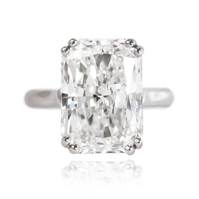 This new acquisition to the J. Birnbach vault features a GIA Certified 10.17 ct Radiant cut diamond of D color and SI1 clarity (one of the most pleasant SI's you will see in a diamond of this size...)  Set in a signed Cartier mounting with double