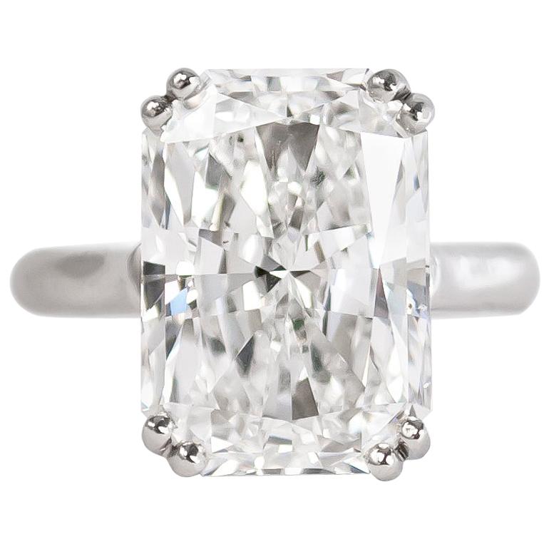 Cartier GIA Certified 10.17 Carat D SI1 Radiant Cut Diamond Solitaire Ring