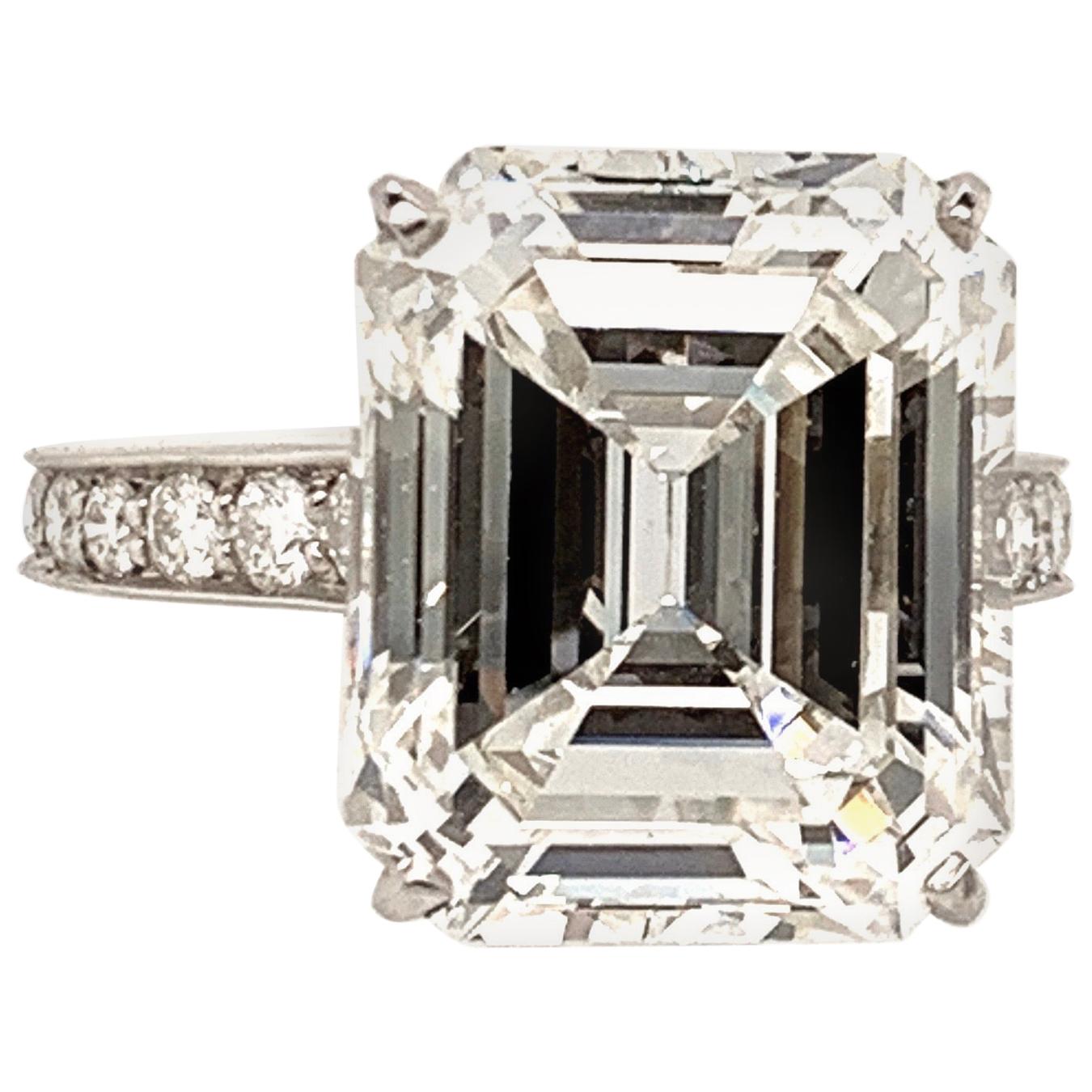 Cartier GIA Certified 10.29 Carat Emerald Cut Diamond Ring