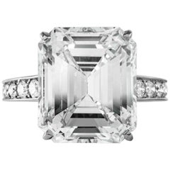Cartier GIA Certified 10.29 Carat I VS2 Emerald Cut Diamond and Platinum Ring