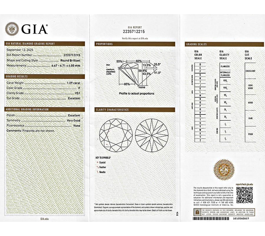 Anillo de compromiso solitario con diamante certificado GIA Cartier de 1,09 ct en Bueno estado para la venta en New York, NY