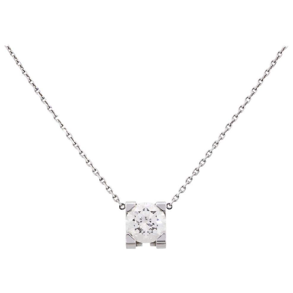 Cartier GIA Certified 1.11 Carat Solitaire Diamond Necklace