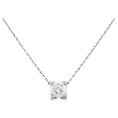 Cartier GIA Certified 1.11 Carat Solitaire Diamond Necklace