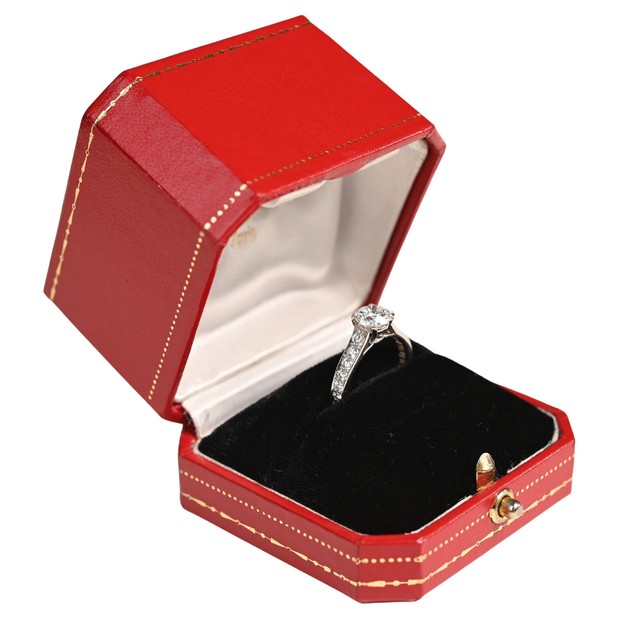 Bague de fiançailles en diamant de Cartier (GIA approx. 1,10 carats), couleur F, pureté VS1