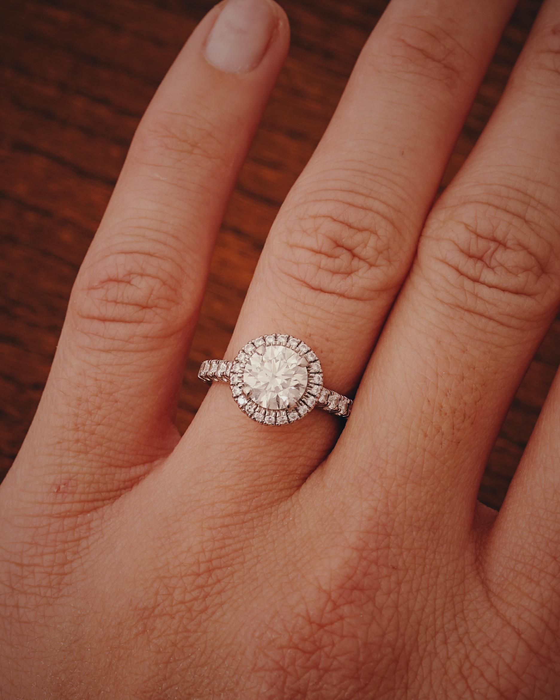 Modern Cartier, GIA certified 1.25 Carat, F Color and VVS1 Clarity Desitnée Solitaire