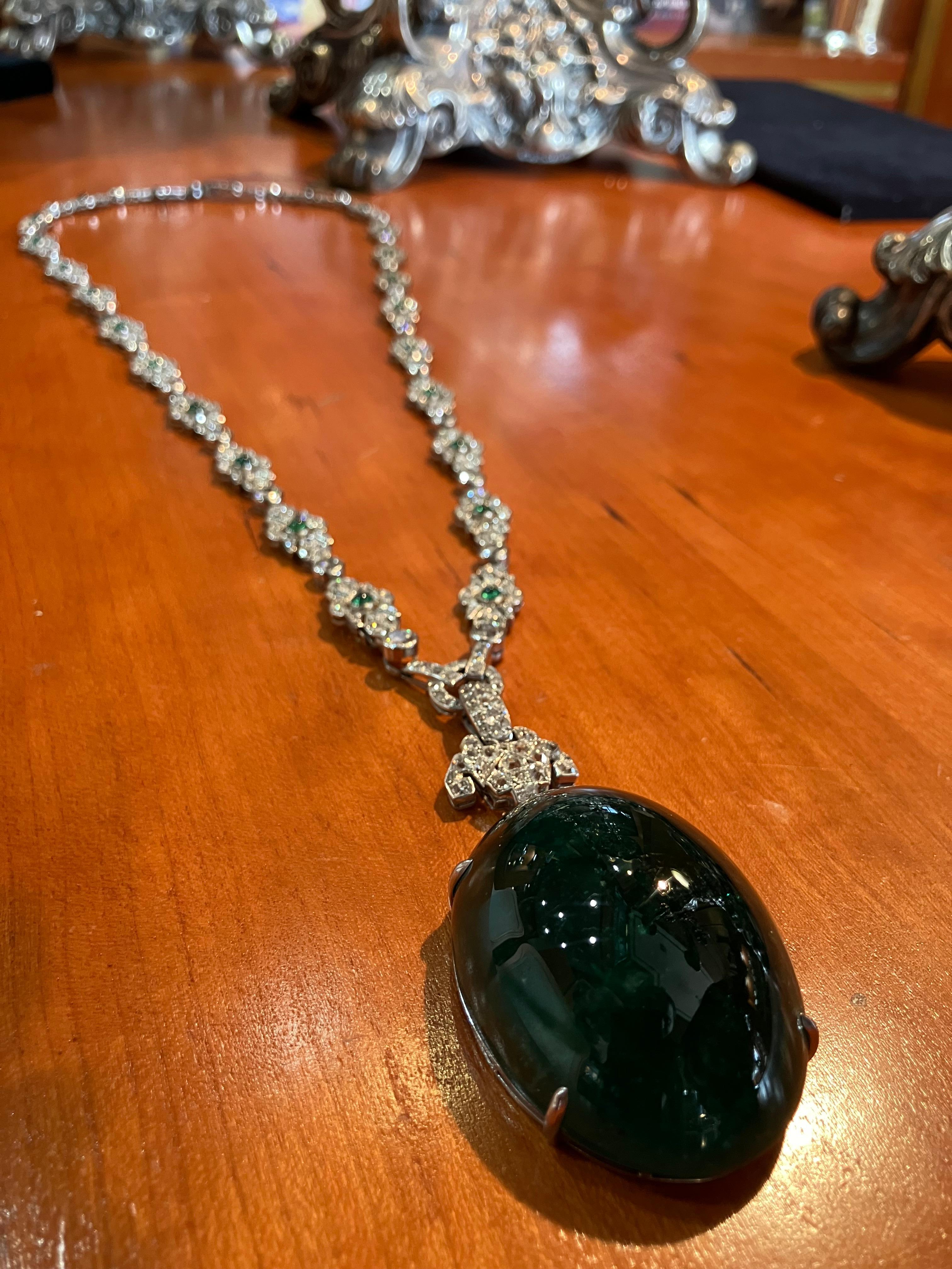 Cartier GIA Certified 250 carat Colombian Emerald Necklace  For Sale